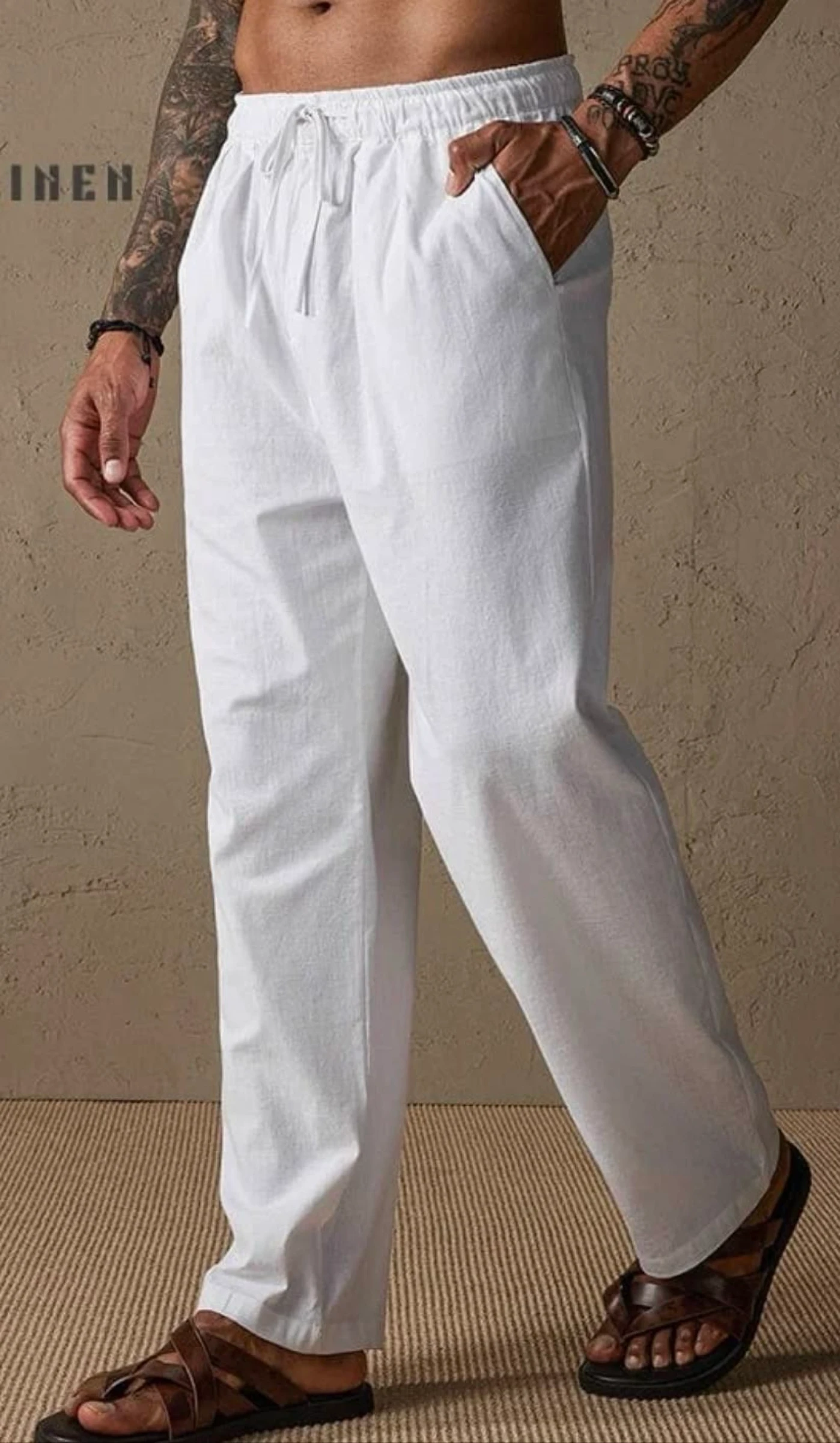 Pantalon blanc en lin  – photo 3